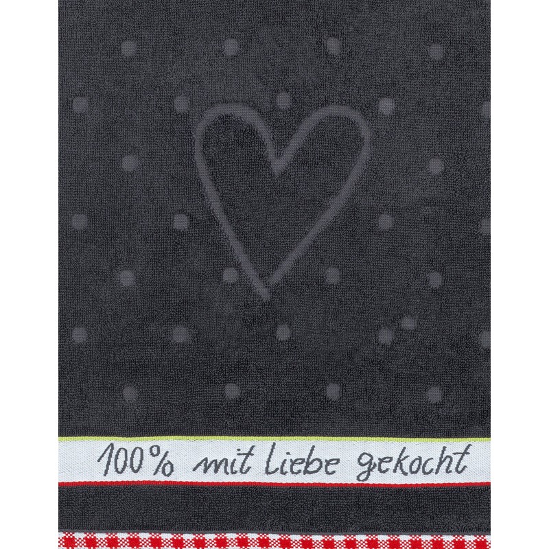 Kracht Terry Tea Towel 100% Love 50/50 cm 100% Cotton