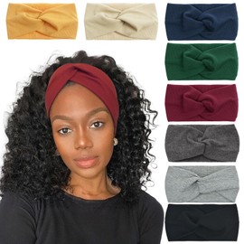 AQOKKA Elastic Knotted Headbands for Women Criss Cross Head Bands for Women's Hair Non Slip Boho Wrap Twisted Hair Accessories