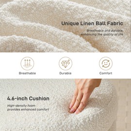 Krcix Round Ottoman with Storage Boucle Ottoman Stool with Storage Removable Lid for Living Room Modern Vanity Sorage Stool Foot Rest Bedroom Dorm Gifts Set of 2 (White)