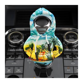Yourkar Car Shift Knob Hoodie Cover, Funny Gear Shift Knob Protector, Mini Warm Hoodie Shifter Decoration Cover for Most Cars, SUVs, Trucks, Universal Interior Car Accessories (Coconut Tree)