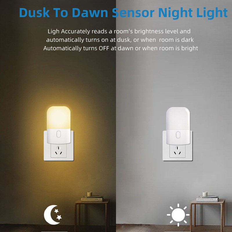 2pcs Intelligent Night Light Dimmable Warm Light 0.5W LED Light