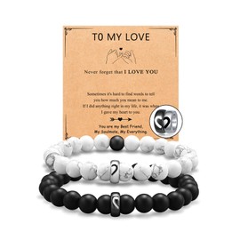 UNGENT THEM UNGENT THEM Couples Bracelets Matching Stuff Long Distance Relationship Promise His Hers Christmas I Love You Sweetest Valentines Day Gifts for Him Her Boyfriend Girlfriend Women Men BF