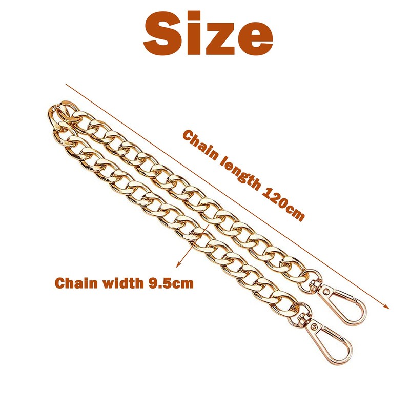 Basetousual Handbag Chains, Handbag Gold Flat Chain, Shoulder Strap Replacement