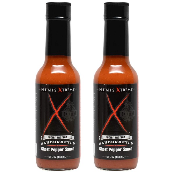 Elijah’s Xtreme Ghost Pepper & Habanero Hot Sauce, Award Winning Pepper Sauce (2 Bottles)