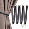 Home Queen Black Leather Curtain Tie Backs, Outdoor Drape Holder