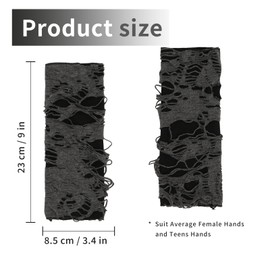 Capaneus 1 Pair of Punk Fingerless Gloves for Men and Women, Fingerless Gloves, Women's Leather, Rivets Gloves for Carnival, Cosplay, Theme Party, Black A3