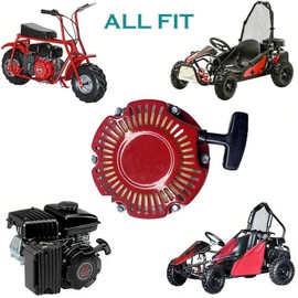 QYMOTO CK100-S Pull Start Recoil Starter Spark Plug for Coleman CT100U CC100X Mini Bike,SK100 CK100 Go Kart Pull Start, MB100 Predator 79cc 98cc 2.8 HP 3 HP OHV Engine