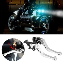 Clutch Brake Levers, Pair 22 mm 7/8 Inch CNC Aluminium Motorcycle Clutch Drum Brake Lever Handle Universal Clutch Brake Lever Silver for GY6 for CG125