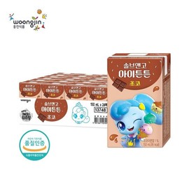 Woongjin Foods (Food) Woongjin Foods Solve & Go Ittonton Choco 150ml X 24 Packs 1 Box / Tiny / 웅진식품(식) 웅진식품 솔브앤고 아이튼튼 초코 150ml X 24팩 1박스  티니