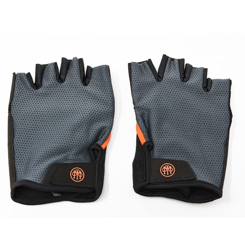 Beretta Unisex Lightweight Fingerless Black/Grey Shooting Mesh Gloves, X-Large