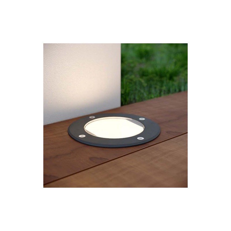 SolarCentre® Dorton Outdoor Anthracite Round Solar Deck Light
