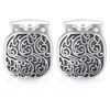 HONEY BEAR Men's Wedding Retro Pattern Carved Cufflinks Stainless Steel