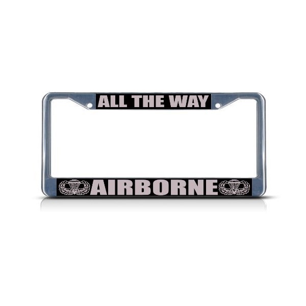 Fastasticdeals All The Way Airborne Military License Plate Frame Tag
