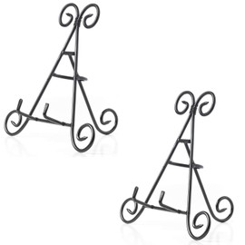 Huji Sturdy Iron Display Stand Holder for Home Kitchen Decoration Platters, Pictures, Frames and Books. (2, 9")