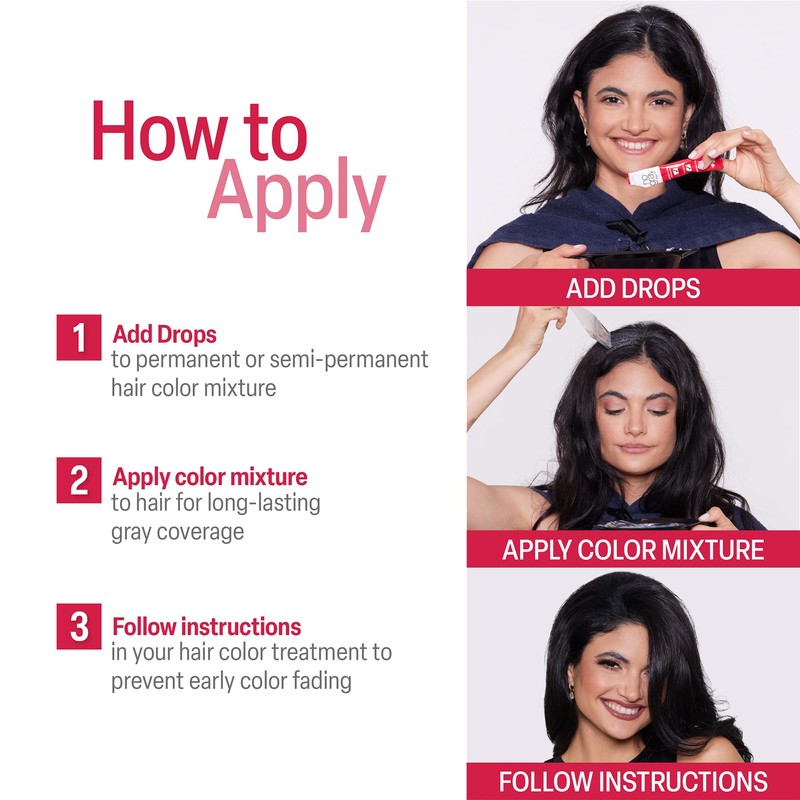 No Gray Color Drops, 2 Pack, Cover Gray Hair, Prevent