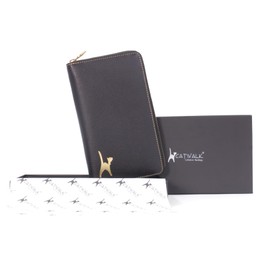 Catwalk Collection Handbags - Women's Leather Jewellery Case - Small Travel Jewelry Organiser Zipped Pouch - Gift Boxed - PIPPA - Black