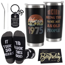 Merclix 50th Birthday Gifts Men Funny 1975 Gift Set 50th Birthday Gifts for Him Dad Husband Uncle Son Brother Ideas