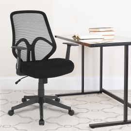 Flash Furniture Salerno Series High Back Black Mesh Office Chair with Arms