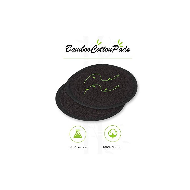 Almohadillas desmaquillantes reutilizables color negro, lavables, paquete de 10 unidades