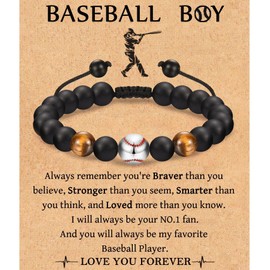 Leyung Baseball Bracelet Gifts for Teen Boys, Baseball Accessories Cool Stuff for Teenage Boys, Birthday for Son Grandson Team Friends Player Nephew Brother