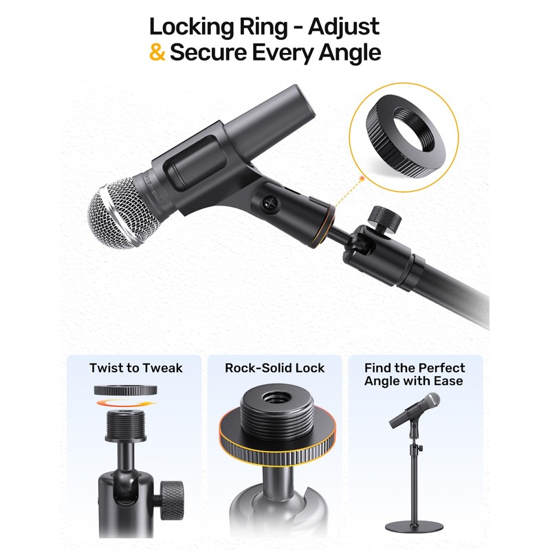 Ball and Socket Head Microphone Adapter with Angle Adjustment [All
