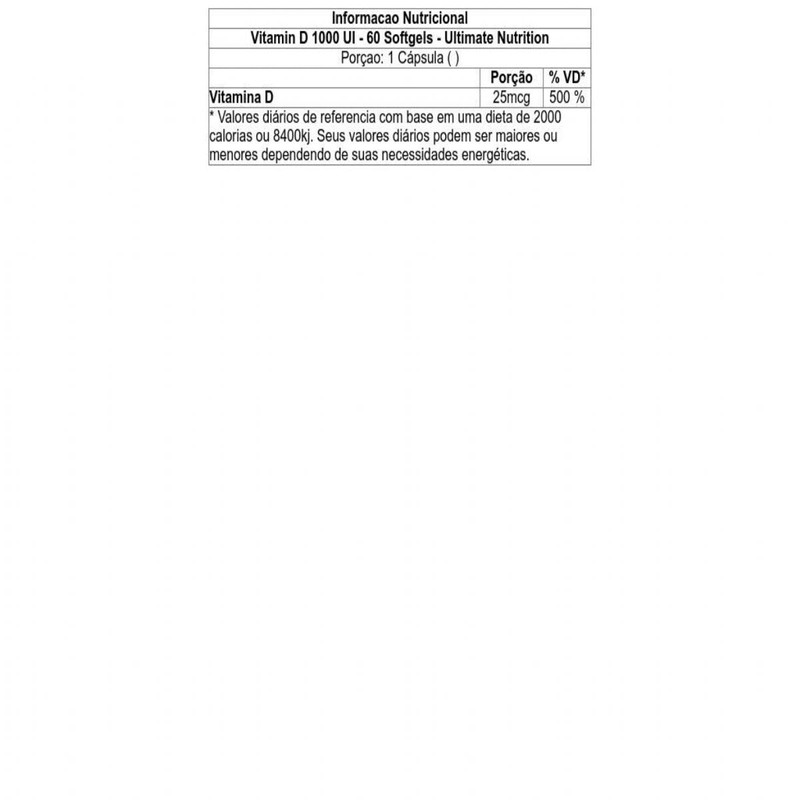 Ultimate Nutrition Vitamin D - 60 Softgels New!!!