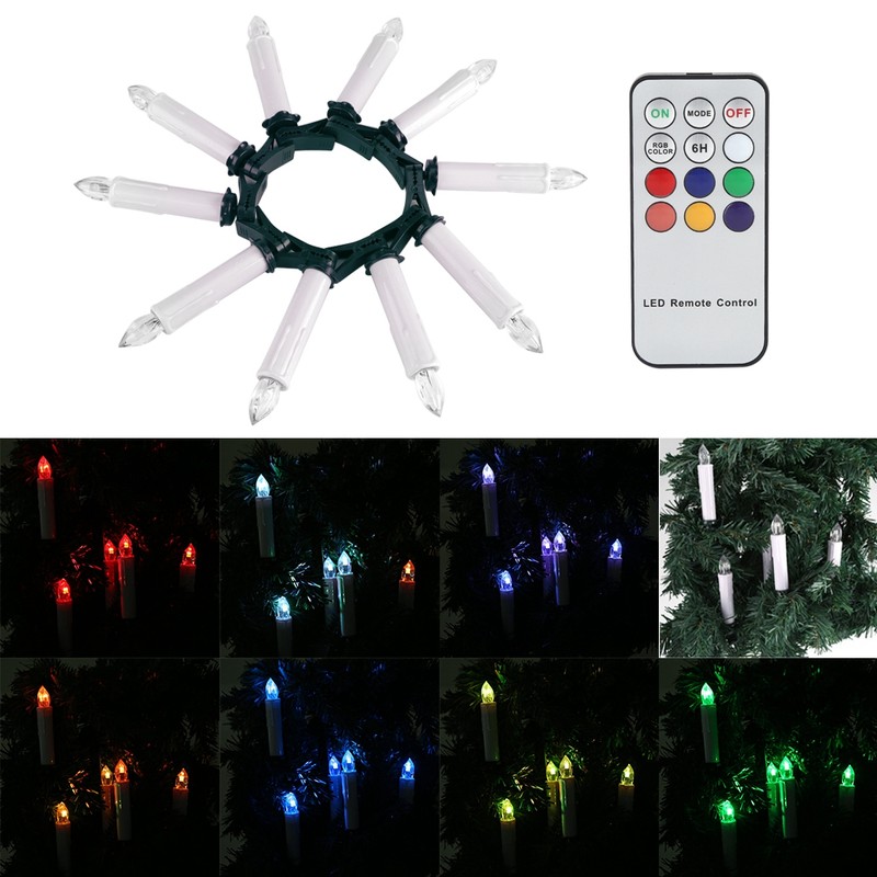 10x LED Flameless Cordless Candles Light with Clips Home Wedding