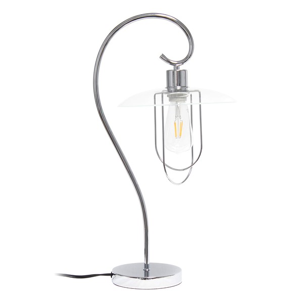 Simple Designs LT1086-CHR Modern Metal Table Lamp, Chrome