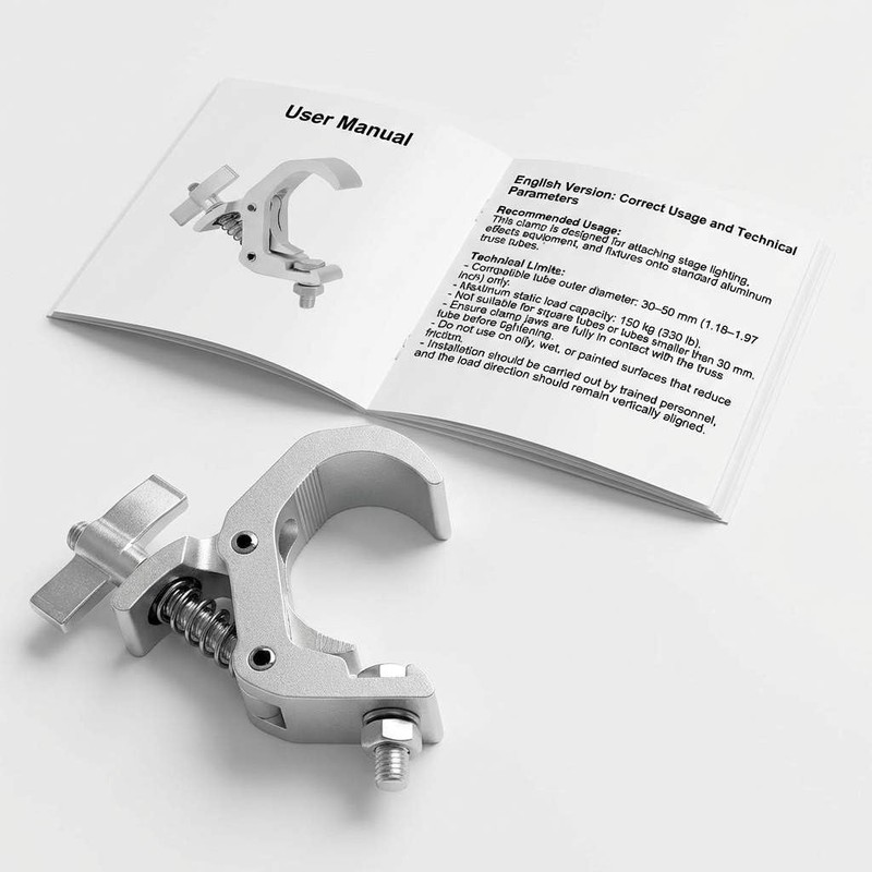 QWORK Aluminum Stage Light Truss Clamp 10 Pack, 1.18" to