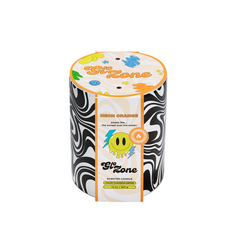 Glo Zone Slow Color-Changing Ceramic Scented Candle, 12 oz -