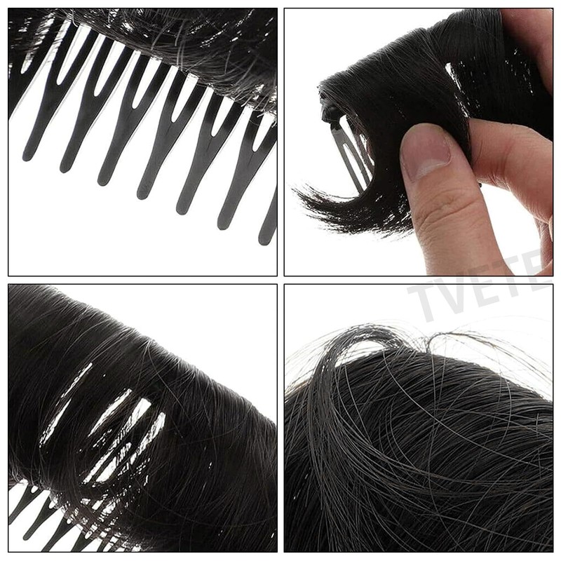 TVETE Pompador Hair Base, Set of 2, Black, Large Hair
