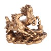 Baoblaze Standing Running Two Horses Statue Feng Shui Two Galloping