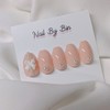 [Handmade Nail Tip] Ribbon Nude Syrup Nails - Almond /
