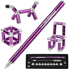 Aayans Magnetic Fidget Pen, Polar Spinning Writing Tool, Anxiety Relief Toy for Kids and Teens (Purple)