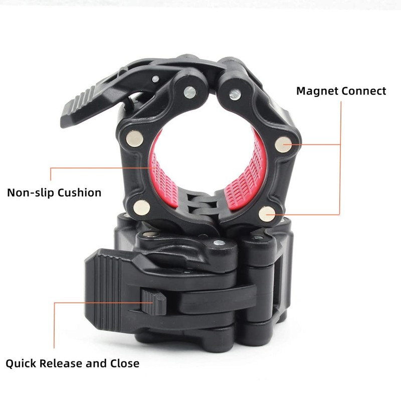 VMFTS 2 inch Olympic Barbell Clamps with Magnets Double Lock