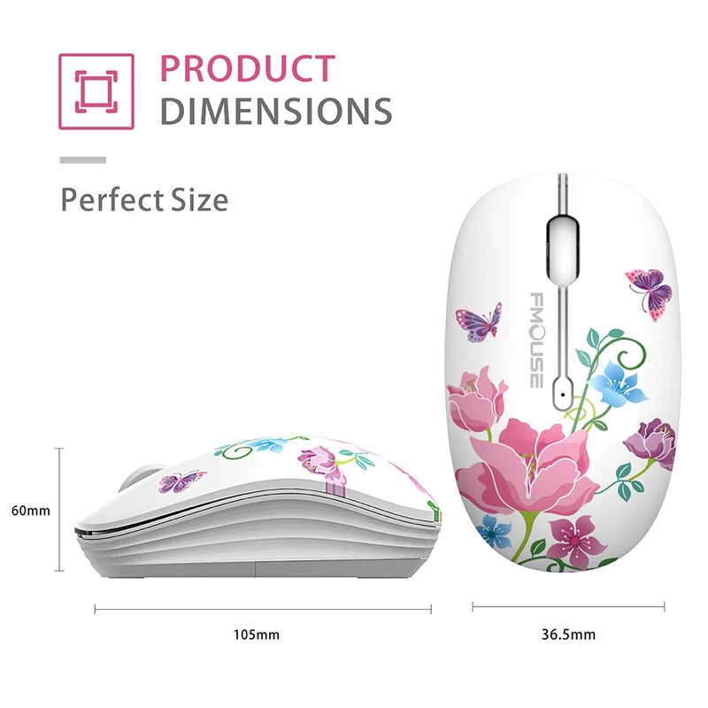 TENMOS M101 Wireless Mouse 2.4G Cute Silent Optical Travel Mice