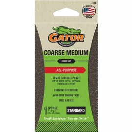 Ali Industries NEW GATOR 7308 Jumbo Sanding Sponge, Coarse/Medium, 36/60-Grit, 3 x 5-In 4474557