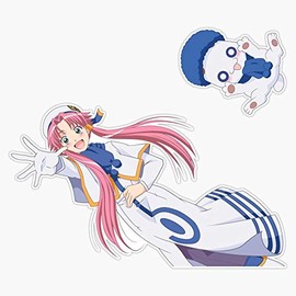 Akari Mizunashi and President Aria Sticker Outdoor Rated Vinyl Sticker Decal for Windows, Bumpers, Laptops or Crafts 5"