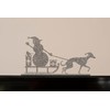 Whippet Greyhound Pulling Snowman on Sledge Silhouette Ornament - Handmade