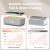REACHER 15W Fast Magnetic Wireless Charging Alarm Clock with White