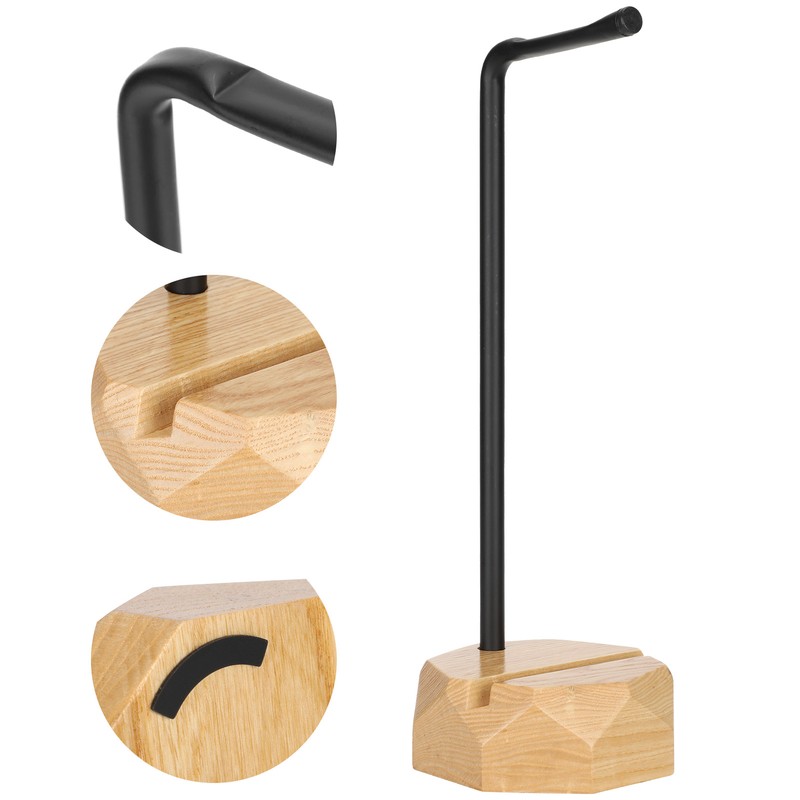 Headphone Holder Solid Wooden Headset Stand Rack Desktop Earphone Hanger