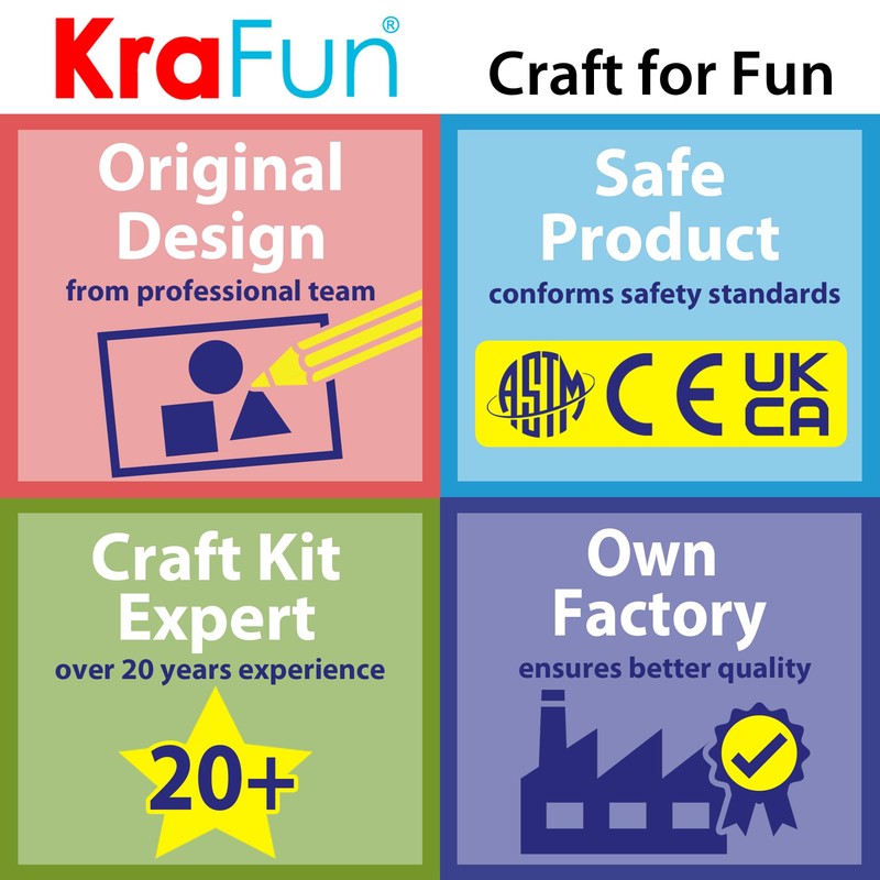 KRAFUN My First Embroidery Kit for Beginners Kids and Teenagers