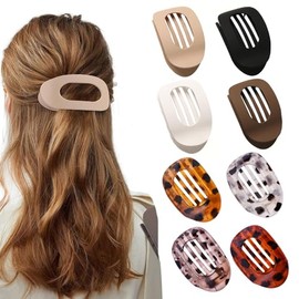 XFSRG 8 Stück Flache Haarspangen Damen Haarklammer Gebogenes Rutschfest Griff Haarclips für Dickes und Dünnes Haar(Multicolour A)