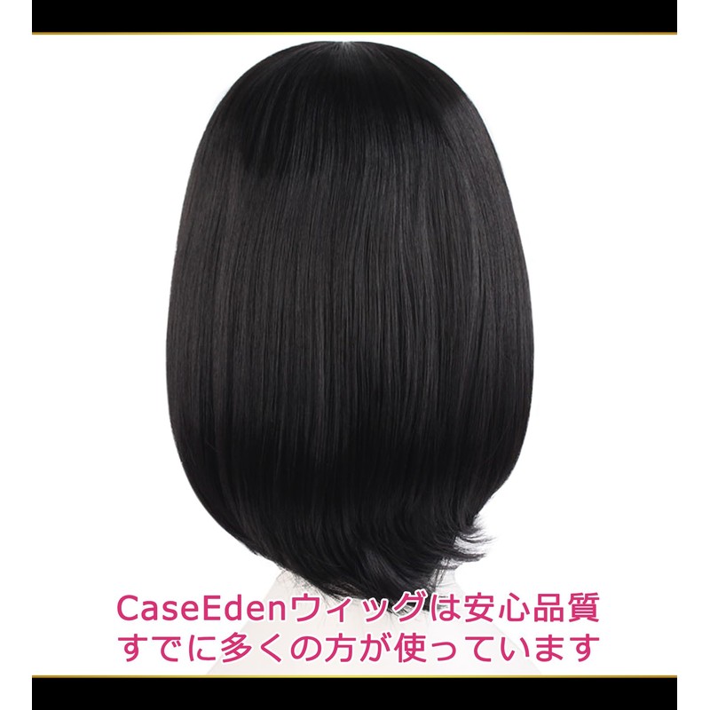 CaseEden 6069 Premium Cosplay Wig, Smooth, Medium, Short, 15.7 inches