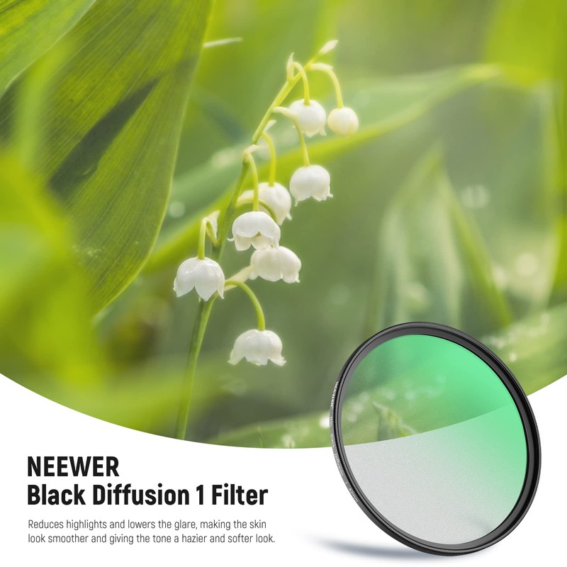 NEEWER 82 mm Black Diffusion 1 Filter Black Diffusion Dreamy