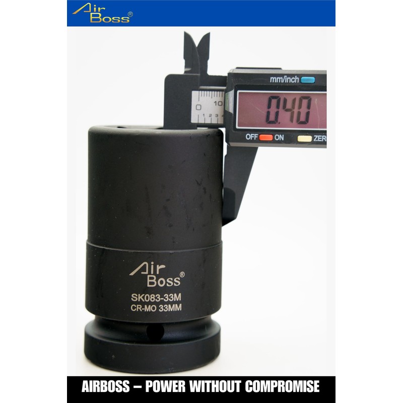 AirBoss 33MM 1" Drive CR-MO Steel DEEP 6 Point, Radius
