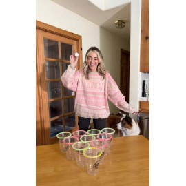 Fresh-AF Glow in the Dark Beer Pong Set,Light up Beer Pong Cups for Indoor Outdoor Night