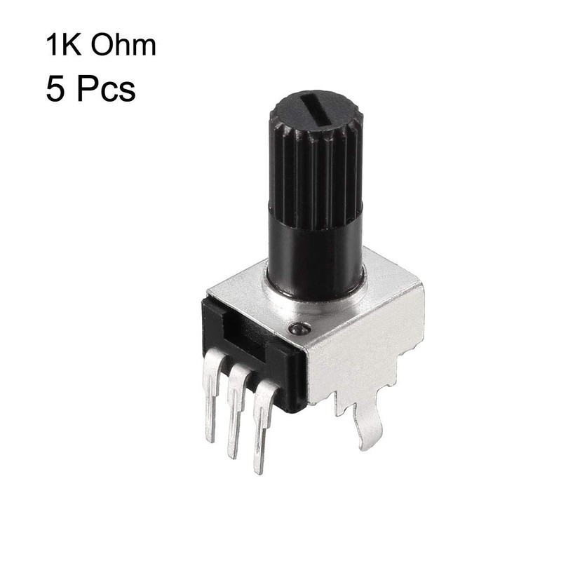 sourcing map Potentiometer 1K Ohm Variable Resistors Single Turn Rotary