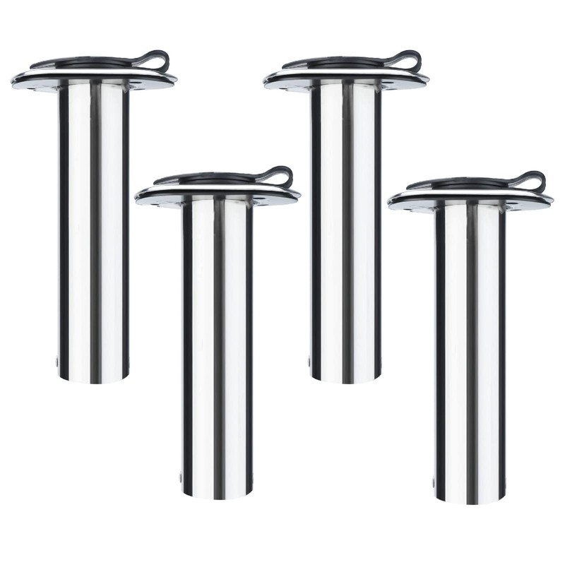 NovelBee 4pcs Boat Fishing Rod Holders,Stainless Steel Fishing Rod Rack