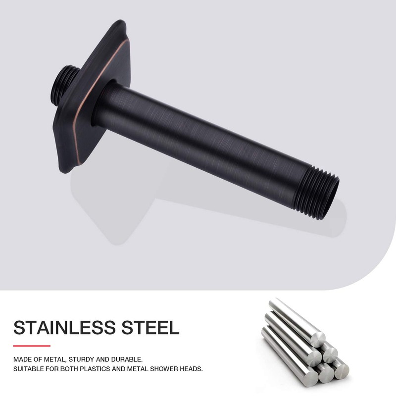TRUSTMI Shower Arm with Flange Ceiling Mounted 6 Inch Rainfall